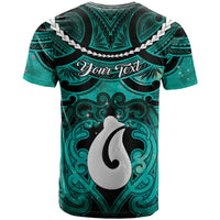 Personalised Maori Matariki Hei Matau Turquoise T Shirt Maori Kowhaiwhai Pattern Galaxy LT01 - Polynesian Pride