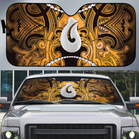Maori Matariki Hei Matau Kowhai Auto Sun Shade Maori Kowhaiwhai Pattern Galaxy LT01 Yellow - Polynesian Pride