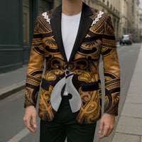 Personalised Maori Matariki Hei Matau Kowhai Blazer Maori Kowhaiwhai Pattern Galaxy LT01 - Polynesian Pride