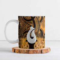 Personalised Maori Matariki Hei Matau Kowhai Ceramic Mug Maori Kowhaiwhai Pattern Galaxy LT01 Yellow - Polynesian Pride