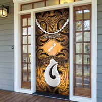 Personalised Maori Matariki Hei Matau Kowhai Door Cover Maori Kowhaiwhai Pattern Galaxy LT01 - Polynesian Pride