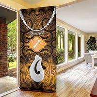 Personalised Maori Matariki Hei Matau Kowhai Door Cover Maori Kowhaiwhai Pattern Galaxy LT01 - Polynesian Pride