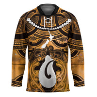 Personalised Maori Matariki Hei Matau Kowhai Hockey Jersey Maori Kowhaiwhai Pattern Galaxy LT01 Unisex Yellow - Polynesian Pride