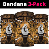 Maori Matariki Hei Matau Kowhai Neck Gaiter Maori Kowhaiwhai Pattern Galaxy LT01 package One Size: 25*50cm Yellow - Polynesian Pride