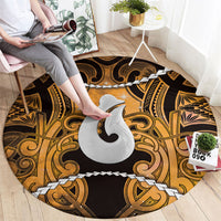 Maori Matariki Hei Matau Kowhai Round Carpet Maori Kowhaiwhai Pattern Galaxy LT01 - Polynesian Pride