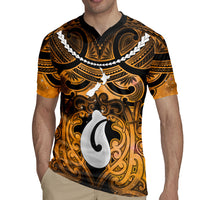 Personalised Maori Matariki Hei Matau Kowhai Rugby Jersey Maori Kowhaiwhai Pattern Galaxy LT01 - Polynesian Pride
