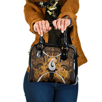 Maori Matariki Hei Matau Kowhai Shoulder Handbag Maori Kowhaiwhai Pattern Galaxy LT01 One Size Yellow - Polynesian Pride
