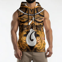 Personalised Maori Matariki Hei Matau Kowhai Sleeveless Hoodie Maori Kowhaiwhai Pattern Galaxy LT01 - Polynesian Pride