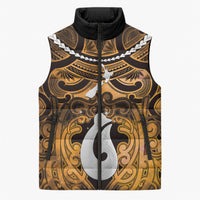 Personalised Maori Matariki Hei Matau Kowhai Sleeveless Puffer Jacket Maori Kowhaiwhai Pattern Galaxy LT01 Unisex Yellow - Polynesian Pride