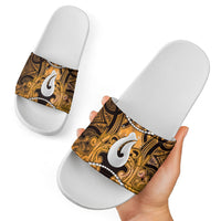 Maori Matariki Hei Matau Kowhai Slide Sandals Maori Kowhaiwhai Pattern Galaxy LT01 - Polynesian Pride