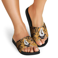 Maori Matariki Hei Matau Kowhai Slide Sandals Maori Kowhaiwhai Pattern Galaxy LT01 - Polynesian Pride