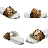 Maori Matariki Hei Matau Kowhai Slide Sandals Maori Kowhaiwhai Pattern Galaxy LT01 - Polynesian Pride