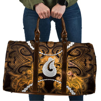 Maori Matariki Hei Matau Kowhai Travel Bag Maori Kowhaiwhai Pattern Galaxy LT01 Yellow - Polynesian Pride