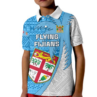 Fiji Rugby Kid Polo Shirt Come On Fijian Tapa Pattern LT01 Kid Blue - Polynesian Pride