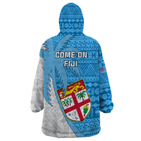 Fiji Rugby Wearable Blanket Hoodie Come On Fijian Tapa Pattern LT01 - Polynesian Pride