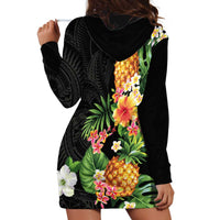 Hawaii Pineapple Tropical Hoodie Dress Colorful Hibiscus Plumeria LT01 - Polynesian Pride