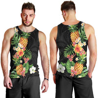 Hawaii Pineapple Tropical Men Tank Top Colorful Hibiscus Plumeria LT01 - Polynesian Pride