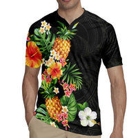 Hawaii Pineapple Tropical Rugby Jersey Colorful Hibiscus Plumeria LT01 - Polynesian Pride