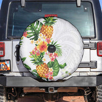 Hawaii Pineapple Tropical Spare Tire Cover Luminous Hibiscus Plumeria