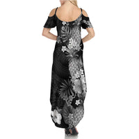 Hawaii Pineapple Tropical Summer Maxi Dress Neutral Hibiscus Plumeria LT01 - Polynesian Pride