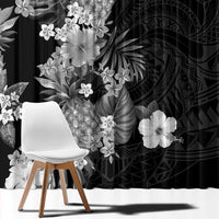 Hawaii Pineapple Tropical Window Curtain Neutral Hibiscus Plumeria LT01 - Polynesian Pride