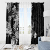 Hawaii Pineapple Tropical Window Curtain Neutral Hibiscus Plumeria LT01 - Polynesian Pride