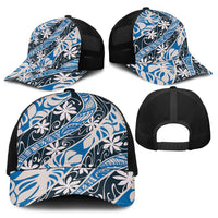 Ninamu Tahiti Tiare Monstera Baseball Net Cap Polynesian Pattern Curve Style LT01 - Polynesian Pride