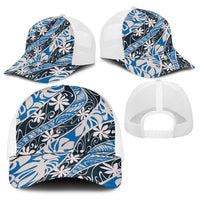 Ninamu Tahiti Tiare Monstera Baseball Net Cap Polynesian Pattern Curve Style LT01 - Polynesian Pride