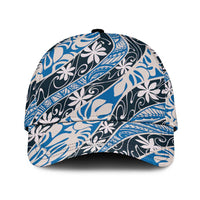 Ninamu Tahiti Tiare Monstera Classic Cap Polynesian Pattern Curve Style LT01 Universal Fit Blue - Polynesian Pride