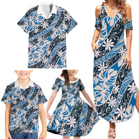 Ninamu Tahiti Tiare Monstera Family Matching Summer Maxi Dress and Hawaiian Shirt Polynesian Pattern Curve Style - Polynesian Pride