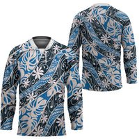 Ninamu Tahiti Tiare Monstera Hockey Jersey Polynesian Pattern Curve Style LT01 - Polynesian Pride