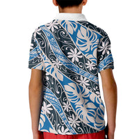 Ninamu Tahiti Tiare Monstera Kid Polo Shirt Polynesian Pattern Curve Style LT01 - Polynesian Pride