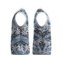 Ninamu Tahiti Tiare Monstera Christmas Knitted V-Neck Vest Polynesian Pattern Curve Style - Polynesian Pride