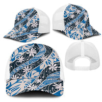 Ninamu Tahiti Tiare Monstera Mesh Trucker Cap Polynesian Pattern Curve Style LT01 - Polynesian Pride