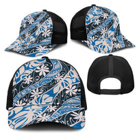 Ninamu Tahiti Tiare Monstera Mesh Trucker Cap Polynesian Pattern Curve Style LT01 - Polynesian Pride