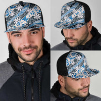 Ninamu Tahiti Tiare Monstera Mesh Trucker Cap Polynesian Pattern Curve Style LT01 - Polynesian Pride
