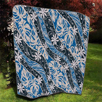 Ninamu Tahiti Tiare Monstera Quilt Polynesian Pattern Curve Style - Polynesian Pride