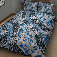 Ninamu Tahiti Tiare Monstera Quilt Bed Set Polynesian Pattern Curve Style - Polynesian Pride