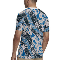 Ninamu Tahiti Tiare Monstera Rugby Jersey Polynesian Pattern Curve Style LT01 - Polynesian Pride