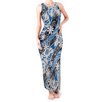 Ninamu Tahiti Tiare Monstera Tank Maxi Dress Polynesian Pattern Curve Style - Polynesian Pride