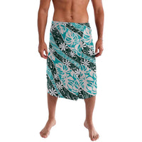 Cyan Tahiti Tiare Monstera Lavalava Polynesian Pattern Curve Style - Polynesian Pride