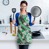Matie Tahiti Tiare Monstera Apron Polynesian Pattern Curve Style - Polynesian Pride
