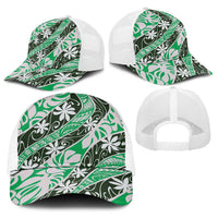 Matie Tahiti Tiare Monstera Baseball Net Cap Polynesian Pattern Curve Style LT01 - Polynesian Pride