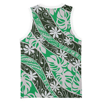 Matie Tahiti Tiare Monstera Basketball Jersey Polynesian Pattern Curve Style - Polynesian Pride