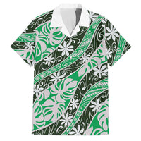 Matie Tahiti Tiare Monstera Family Matching Off Shoulder Short Dress and Hawaiian Shirt Polynesian Pattern Curve Style - Polynesian Pride