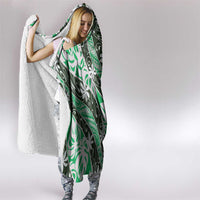 Matie Tahiti Tiare Monstera Hooded Blanket Polynesian Pattern Curve Style - Polynesian Pride