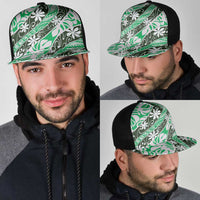 Matie Tahiti Tiare Monstera Mesh Trucker Cap Polynesian Pattern Curve Style LT01 - Polynesian Pride