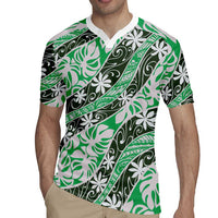 Matie Tahiti Tiare Monstera Rugby Jersey Polynesian Pattern Curve Style LT01 - Polynesian Pride