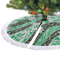 Matie Tahiti Tiare Monstera Tree Skirt Polynesian Pattern Curve Style - Polynesian Pride