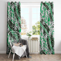 Matie Tahiti Tiare Monstera Window Curtain Polynesian Pattern Curve Style - Polynesian Pride